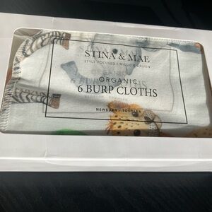 Stina & Mae Safari Life Burp Cloths 6-pack Organic Cotton